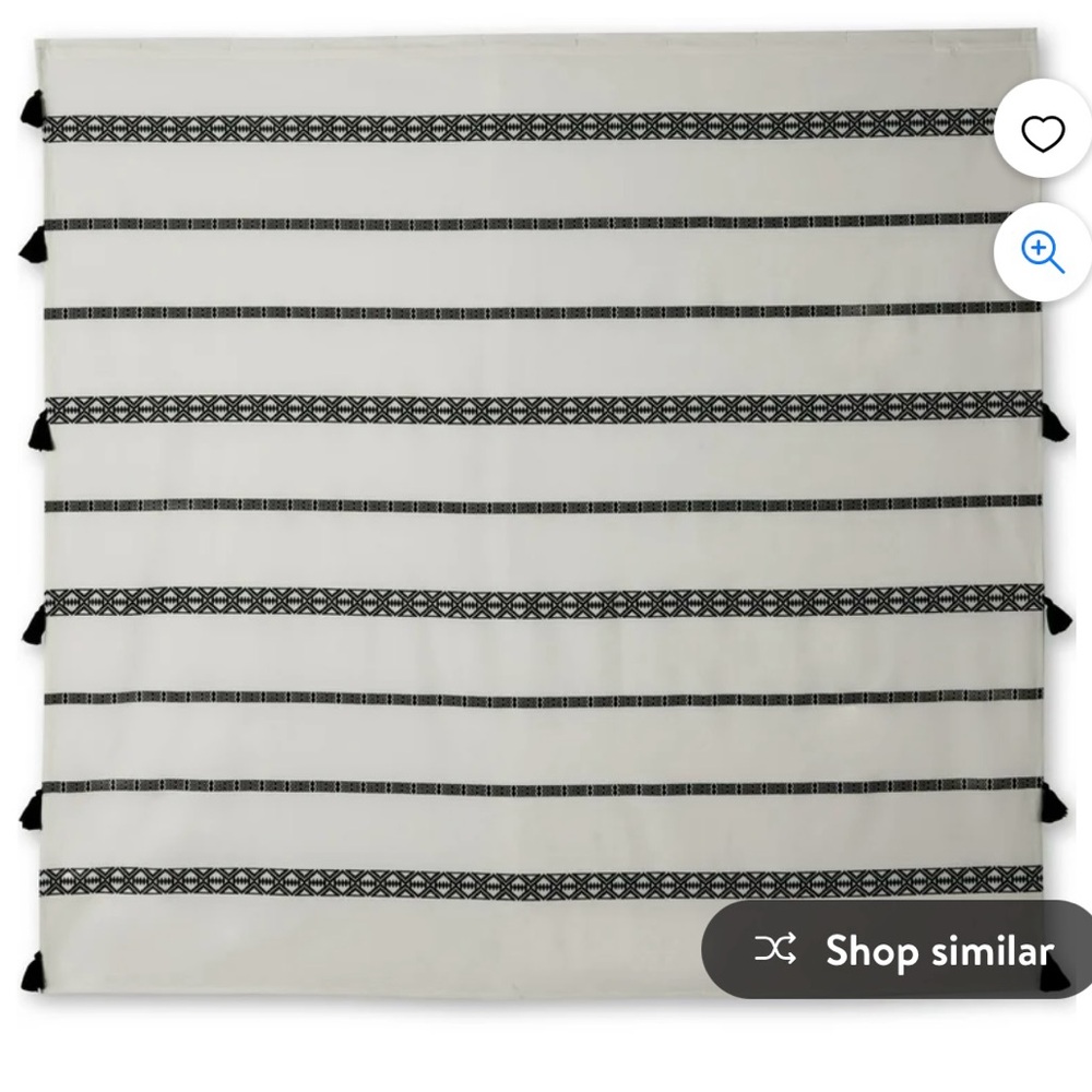 Better Homes and Gardens shower curtain and hooks